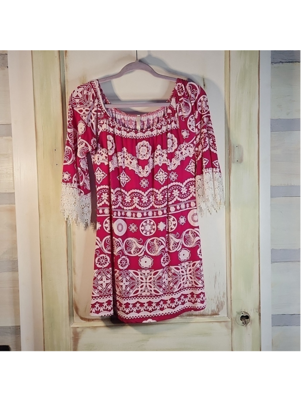 Voll Brand Bohemian Dress,sz S-M, stretchy, hippie, cottagecore,EUC